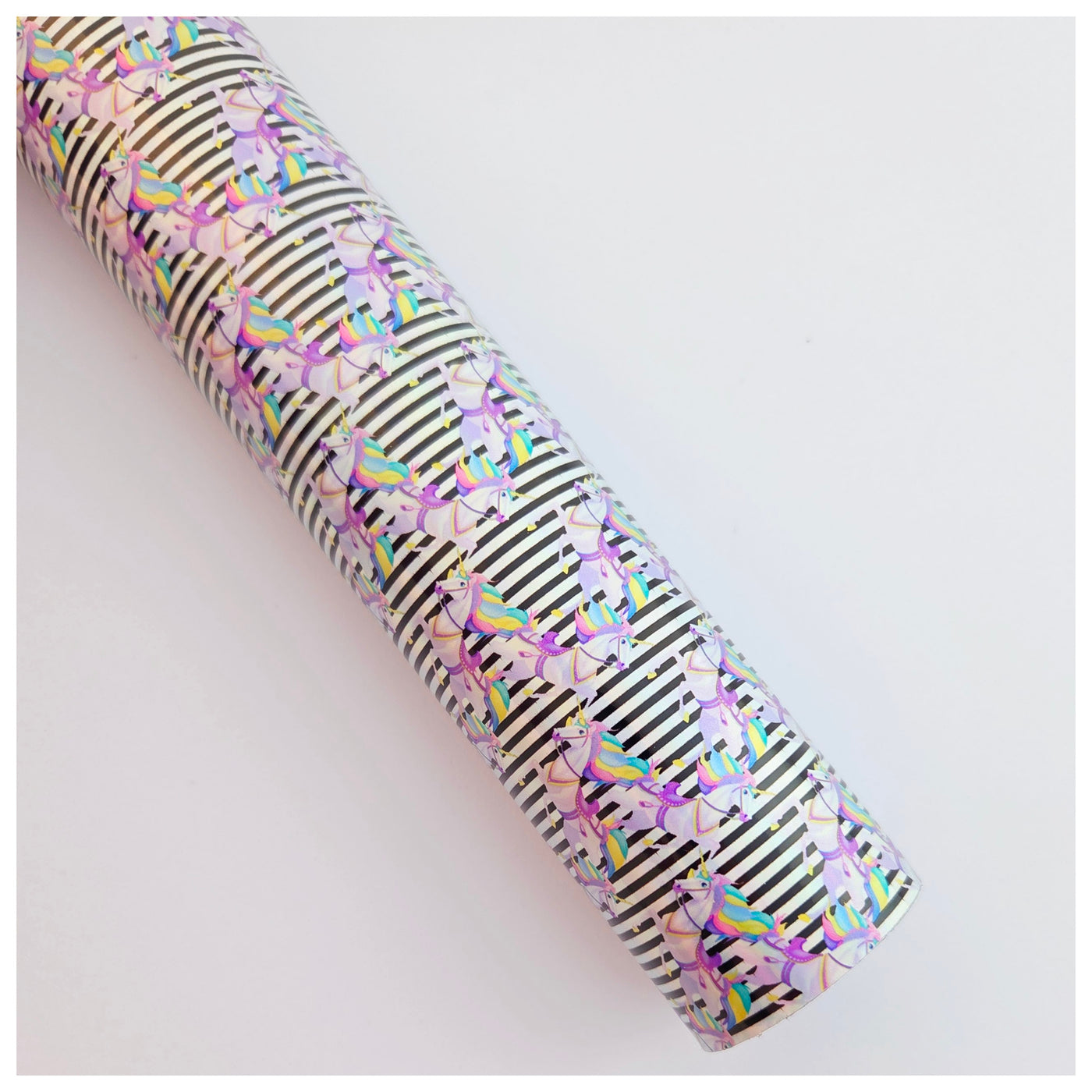 A4 Sheet of Holographic Unicorn Dreams Smooth Faux Leather