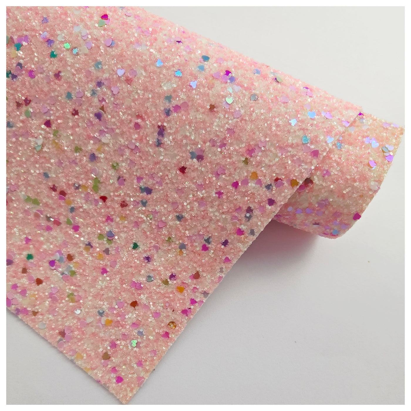A4 Sheet of Sprinkle Hearts Chunky Glitter