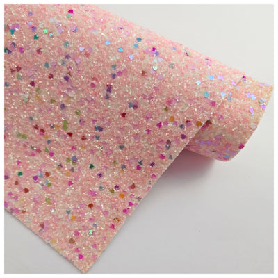 A4 Sheet of Sprinkle Hearts Chunky Glitter