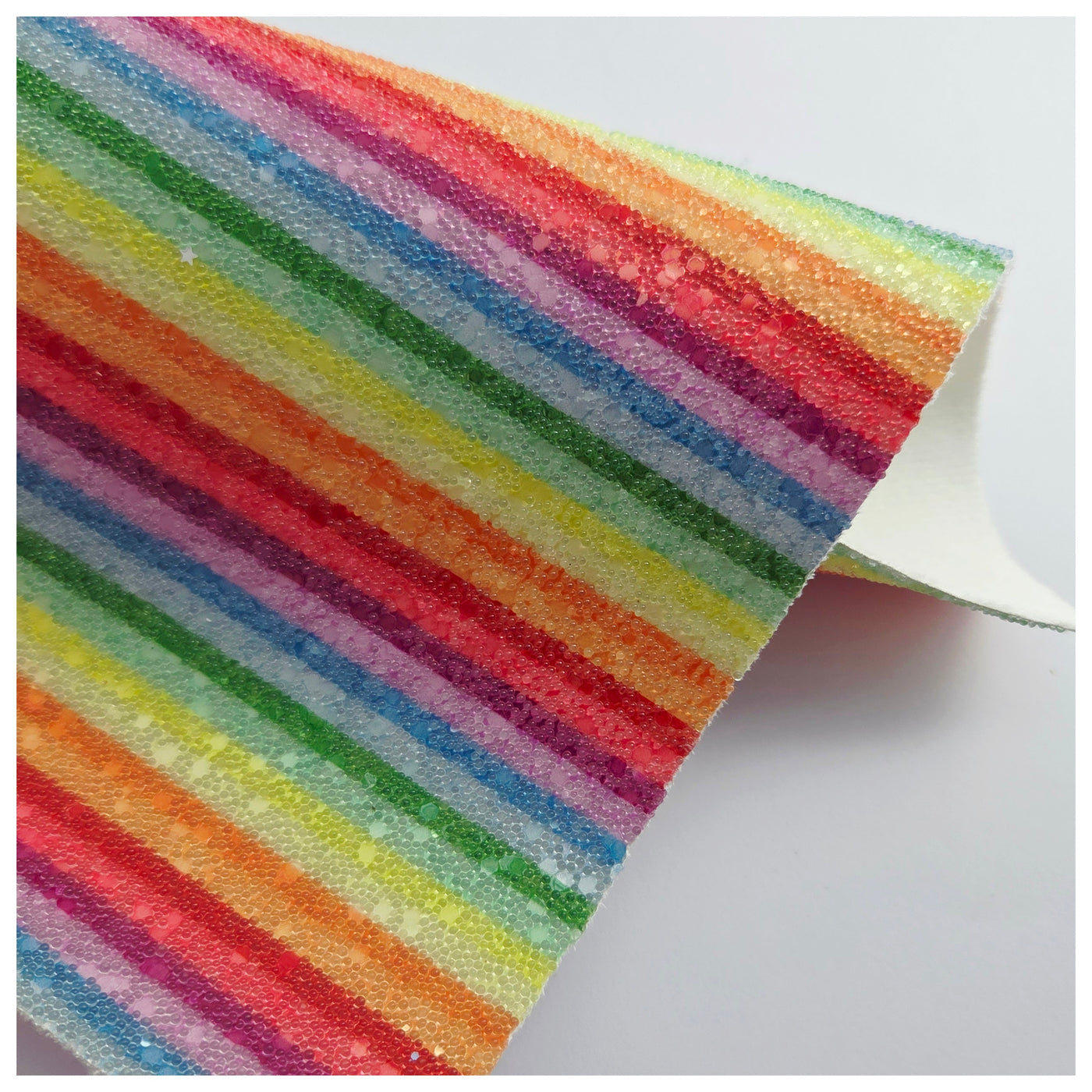 A4 Sheet of Rainbow Stripes Shimmer Pearls