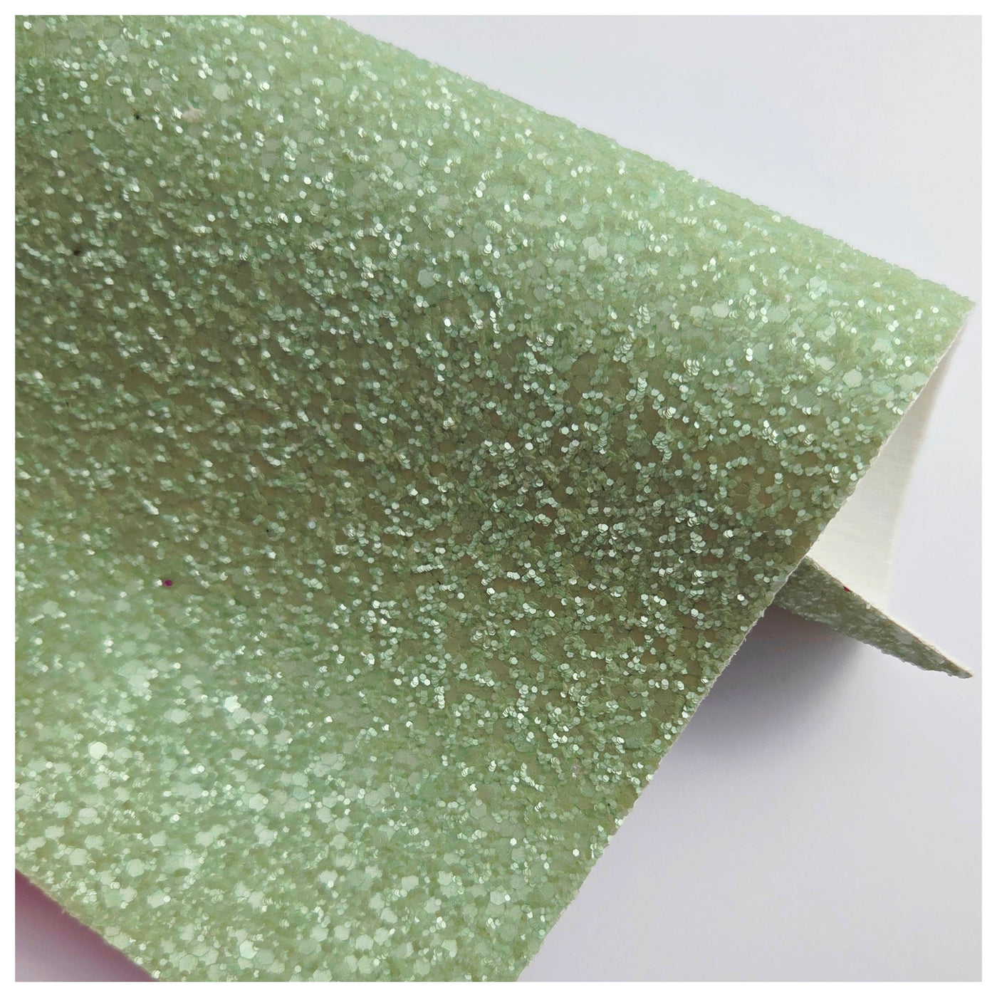 A4 Sheet of Tea Green Chunky Glitter