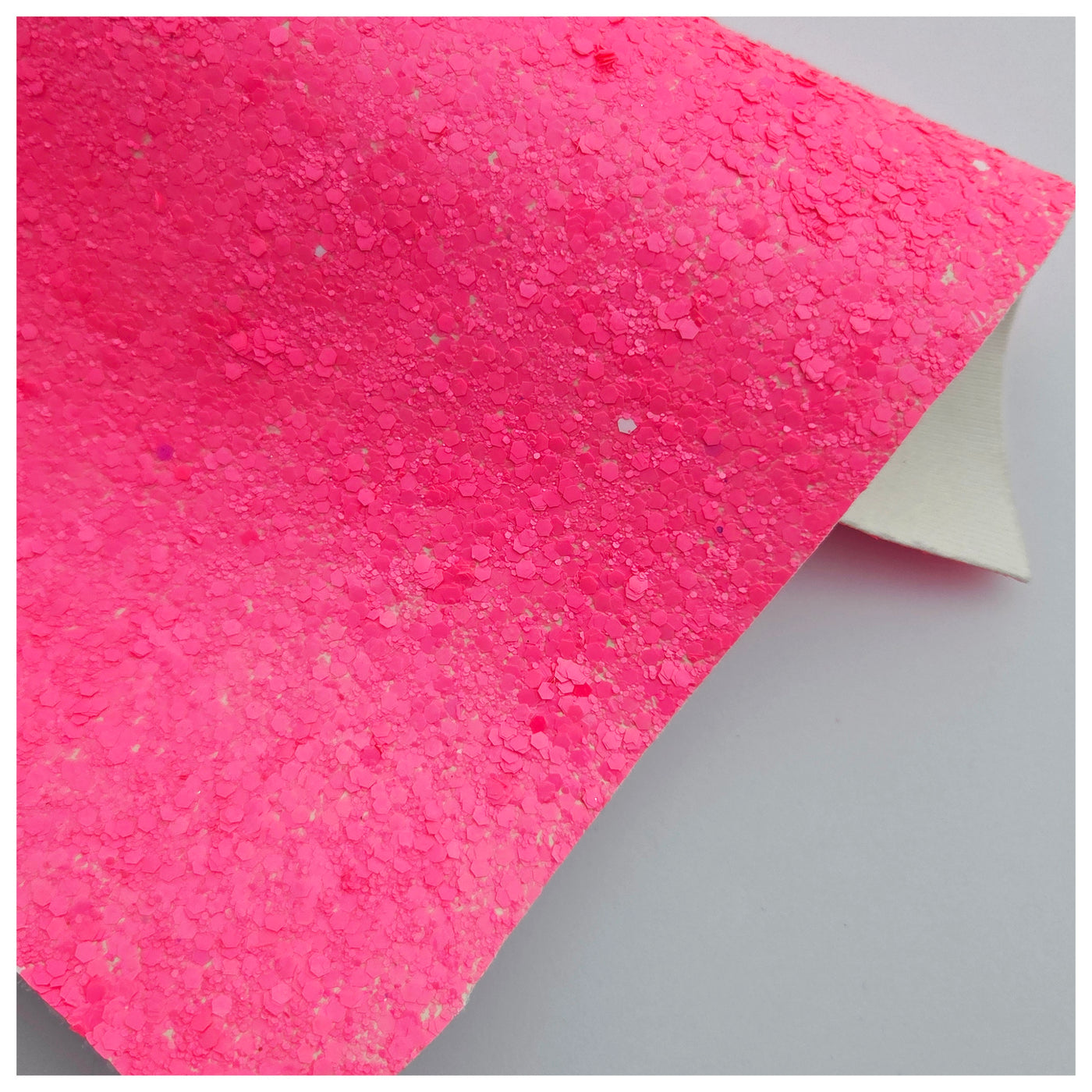 A4 Sheet of Neon Pink Chunky Glitter