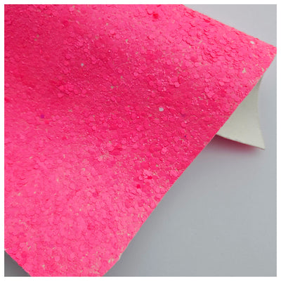 A4 Sheet of Neon Pink Chunky Glitter