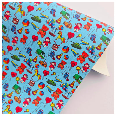 A4 Sheet of Vintage Toys Litchi Leather