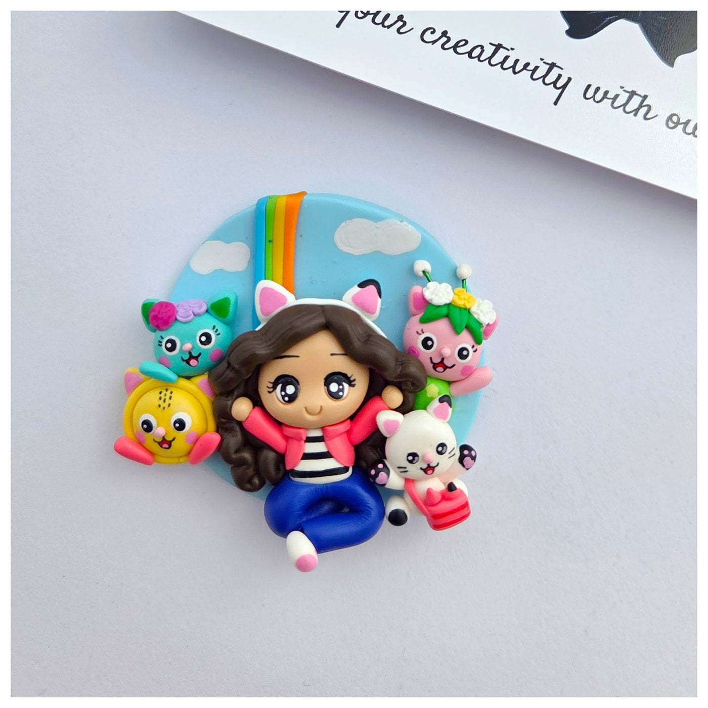 1 x Clay Figure - Kitty Girl w/ Cats