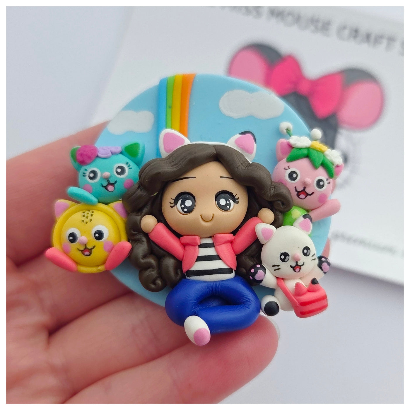 1 x Clay Figure - Kitty Girl w/ Cats