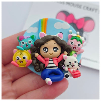 1 x Clay Figure - Kitty Girl w/ Cats