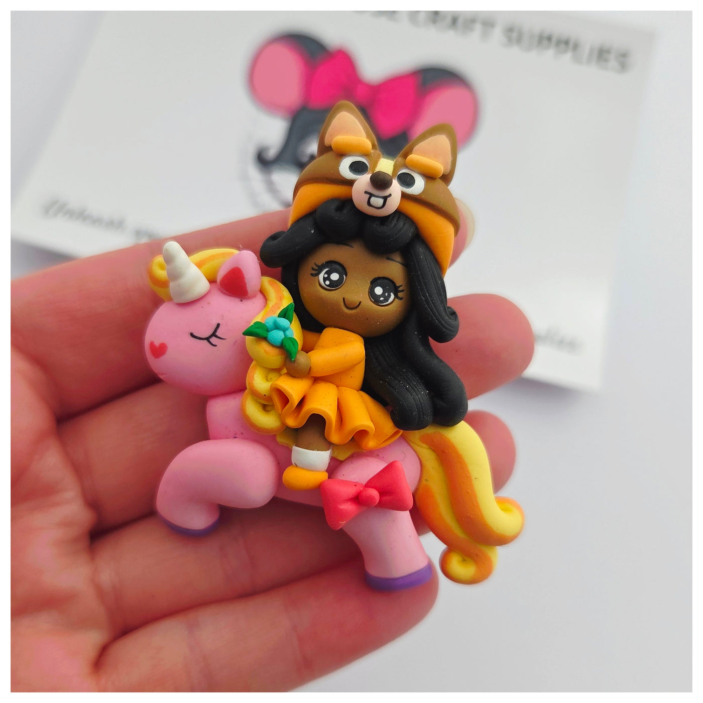 1 × Clay Figure - Pup Girl on a Unicorn (2 variants)