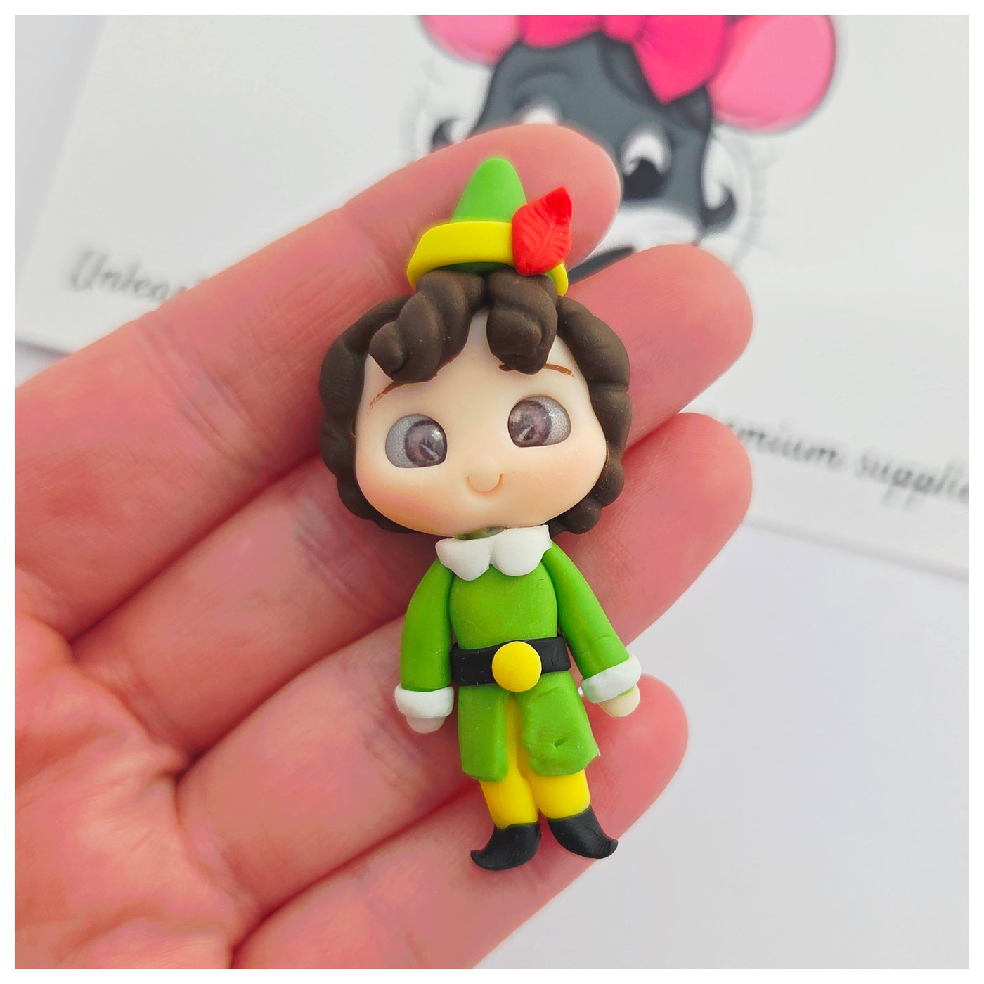 1 x Clay Figure - Green Elf Boy