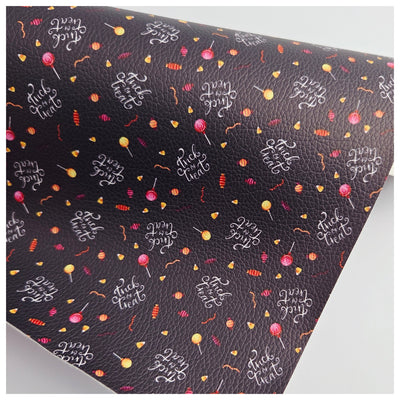 A4 Sheet of Trick or Treat in Black Litchi Leather.