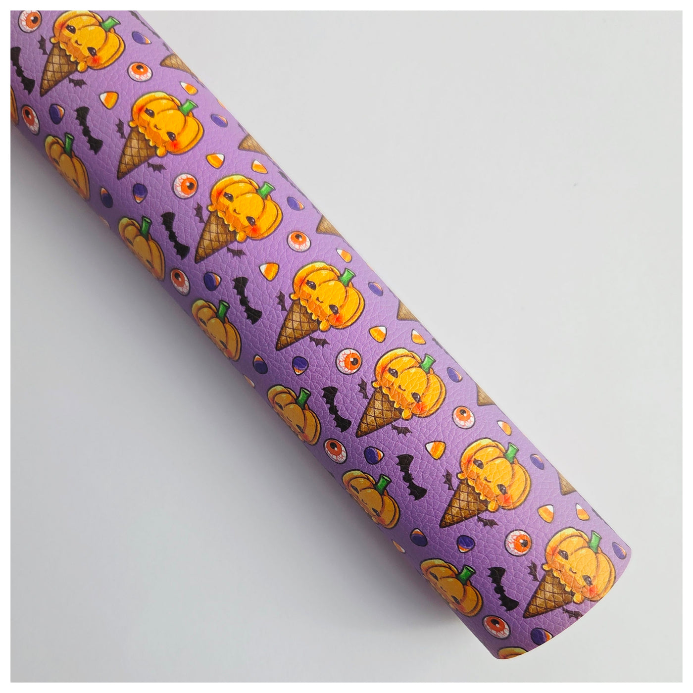A4 Sheet of Pumpkin Cones Litchi Leather.