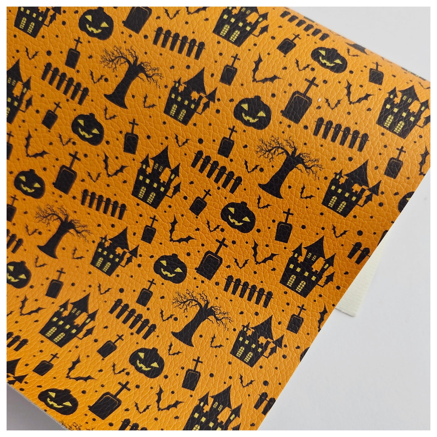 A4 Sheet of Spooky Town Litchi Leather.