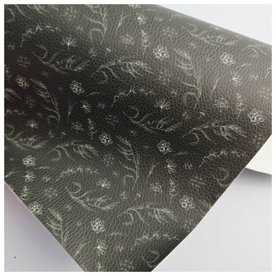 A4 Sheet of Delicate Foliage Litchi Leather