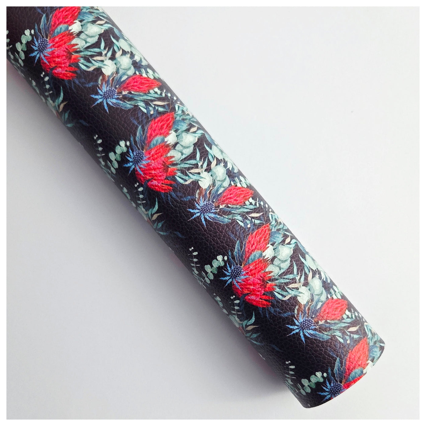 A4 Sheet of Moody Proteas Litchi Leather