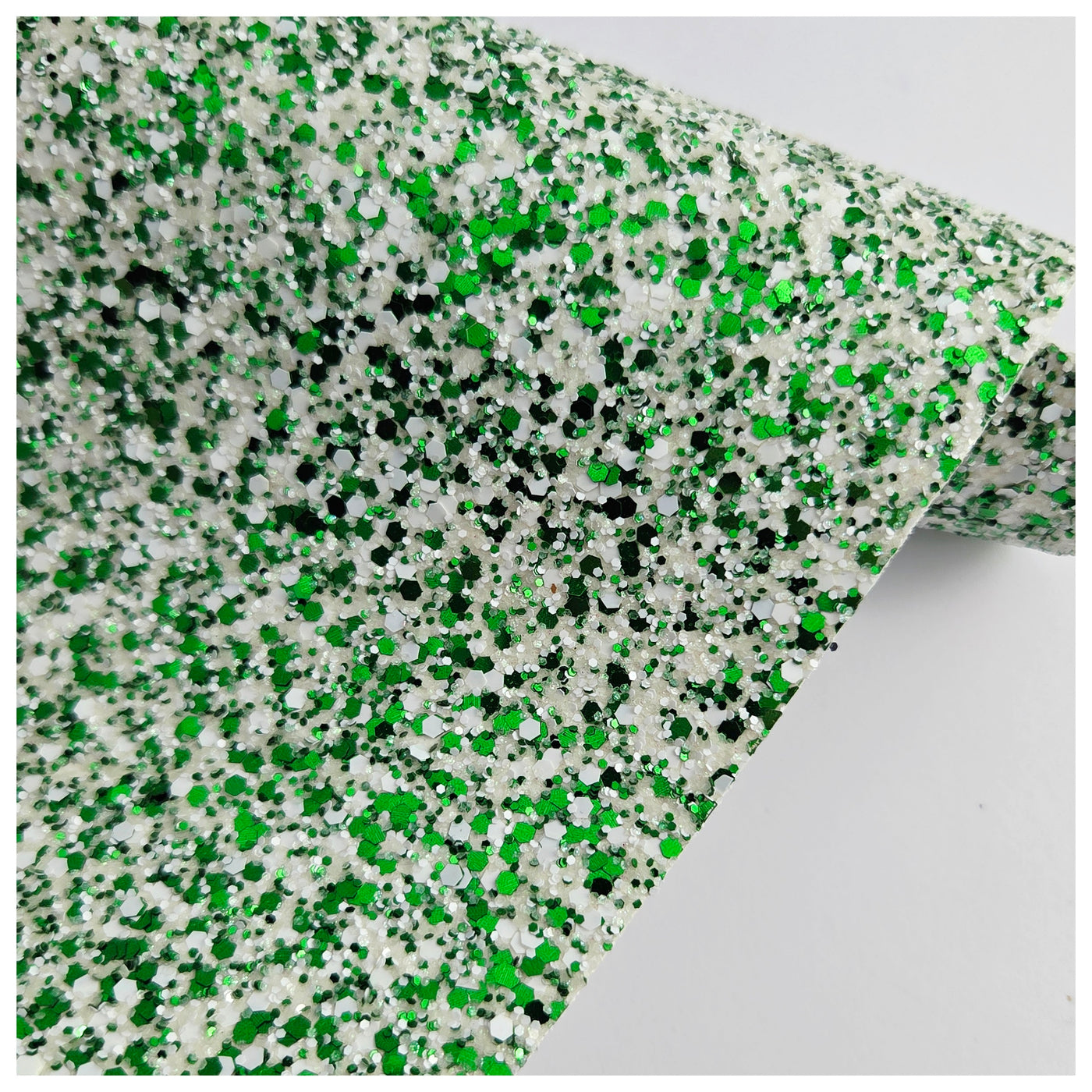 A4 Sheet of Speckled Green Chunky Glitter