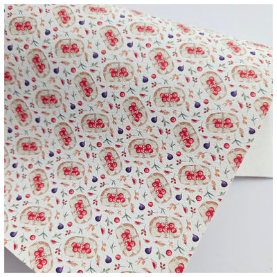 A4 Sheet of Apple Baskets Litchi Leather