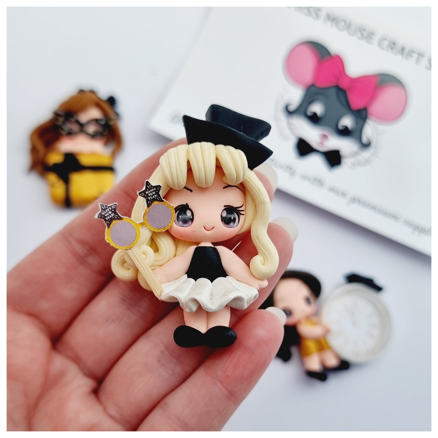 1 x NYE Girl Clay Figure - (3 variants)