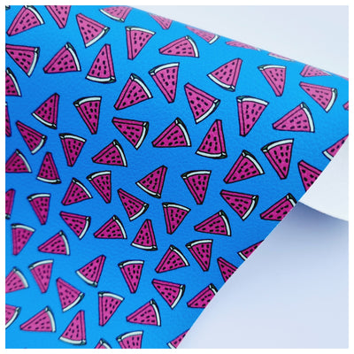 A4 Sheet of Watermelon Blues Litchi Leather