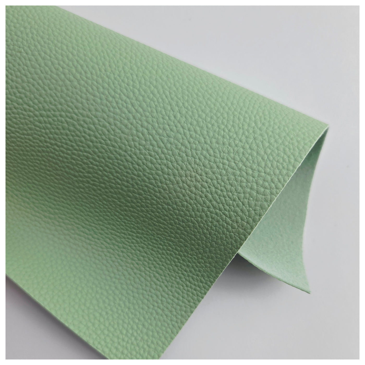A4 Sheet of Sage Green Litchi Leather