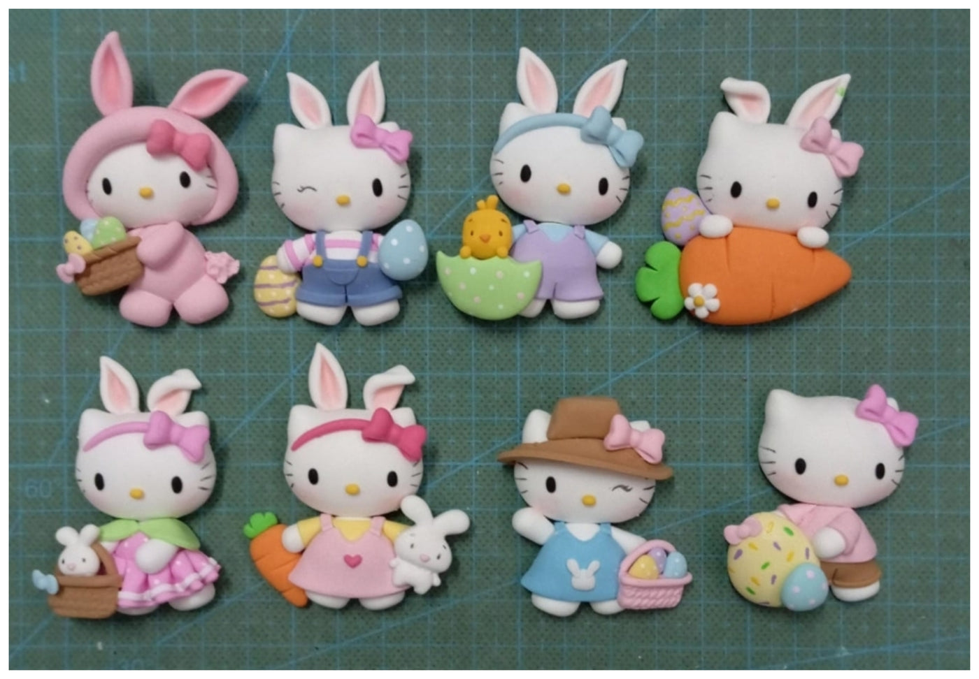 1 x Clay Figure (5cm) - EASTER KITTIES - 8 VARIANTS