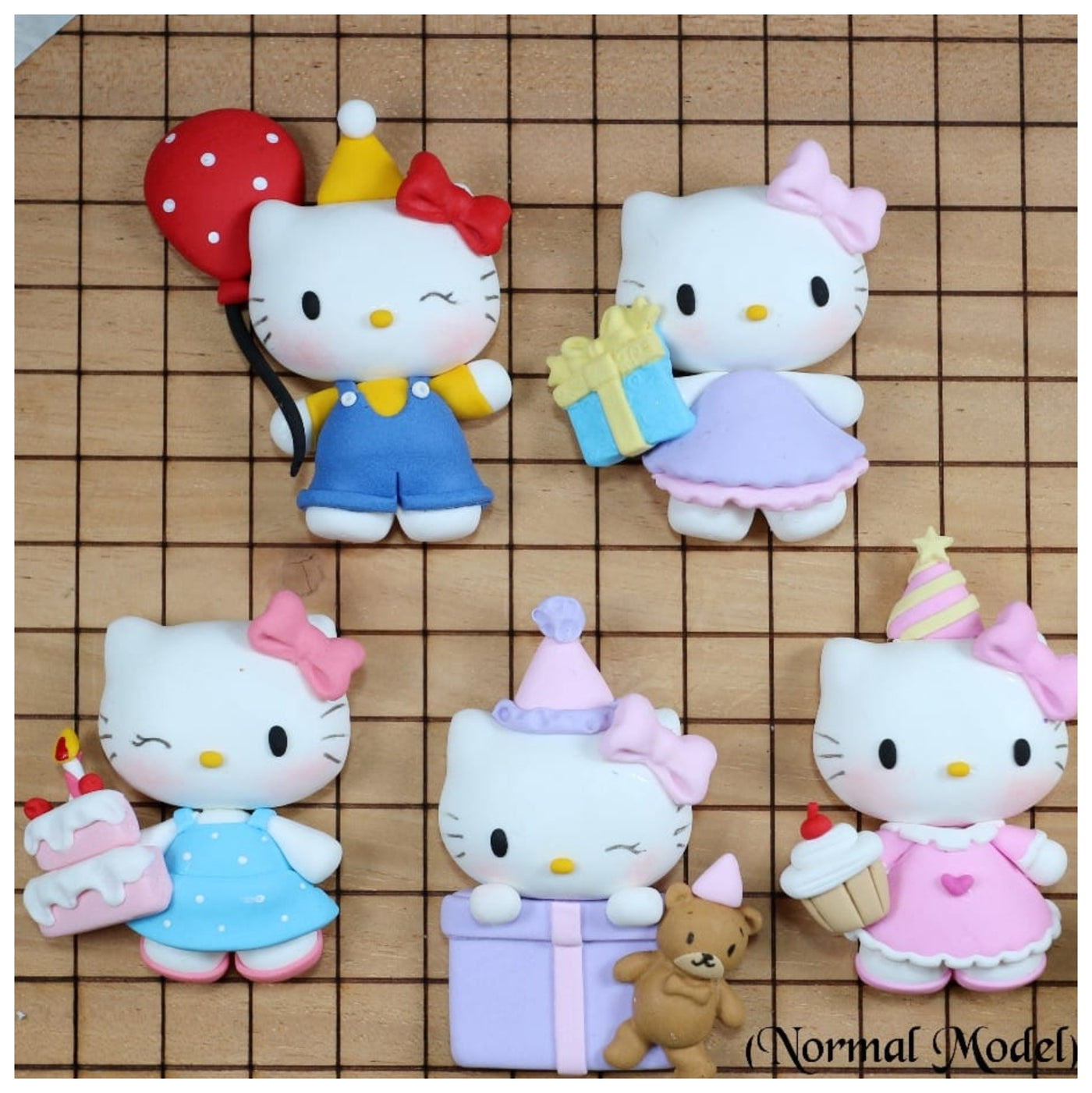 1 x Clay Figure (5cm) - BIRTHDAY KITTY - 5 VARIANTS