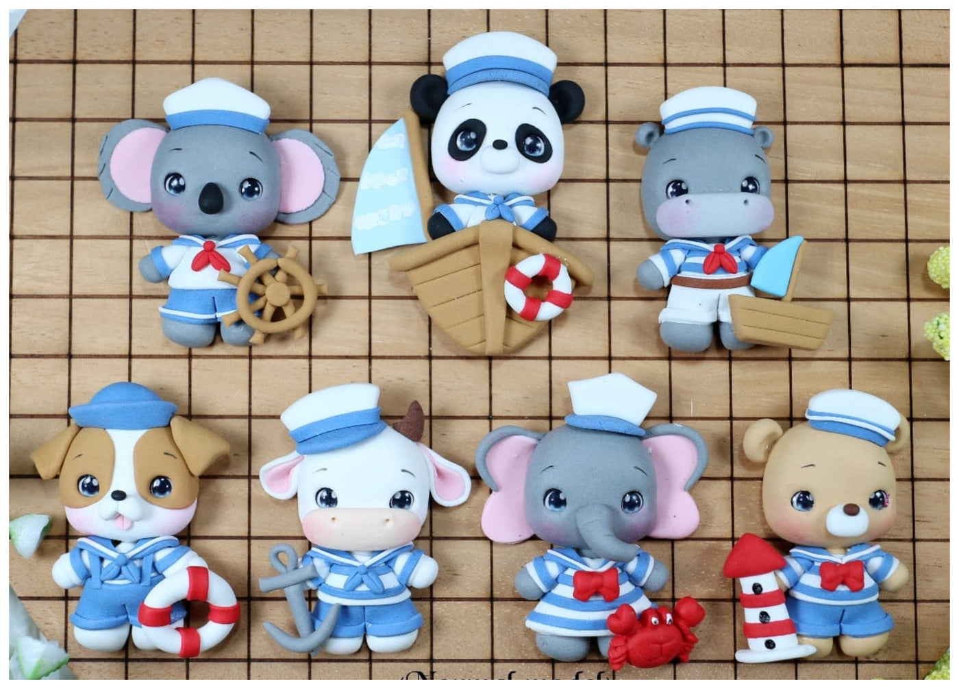 1 x Clay Figure (5cm) - NAUTICAL ANIMALS -  7 VARIANTS