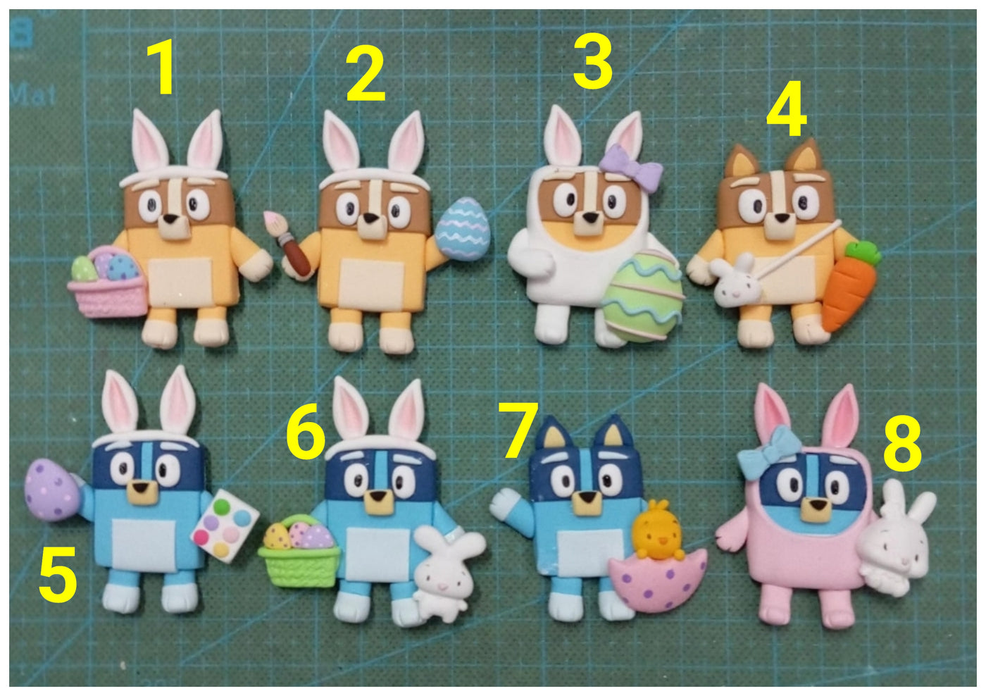 1 x Clay Figure (5cm) - EASTER DOGS - 8 VARIANTS