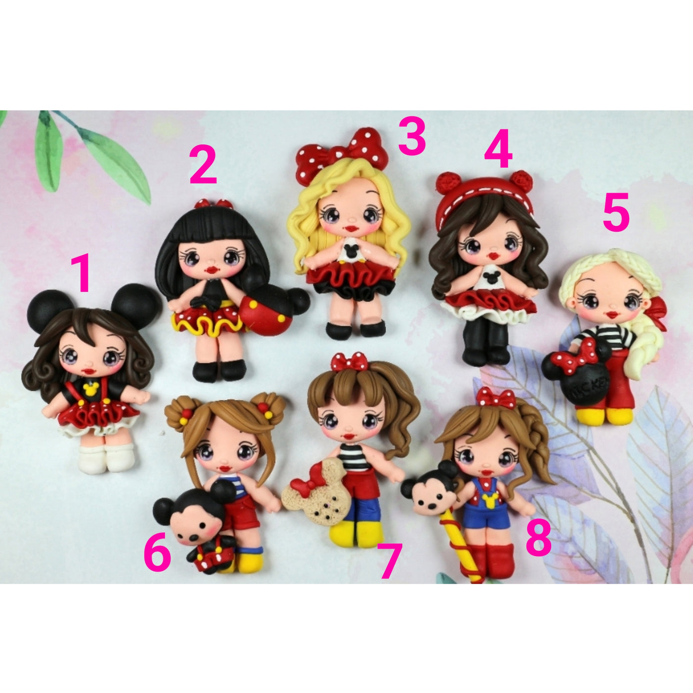 1 x Clay Figure (5cm) - MOUSE LOVING GIRL - 8 VARIANTS