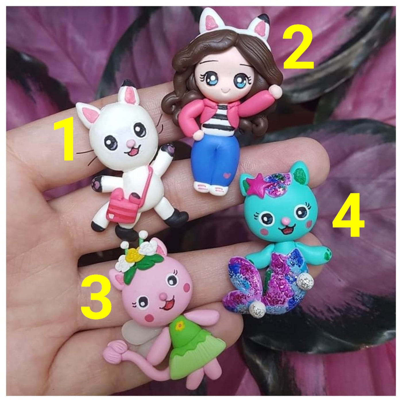 1 x Clay Figure - Cat Girl & Crew - (4 variants)