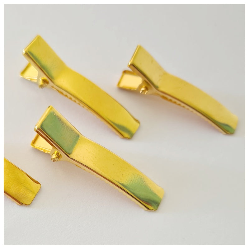 10pcs x 35mm GOLD Double Pronged Alligator Clips.