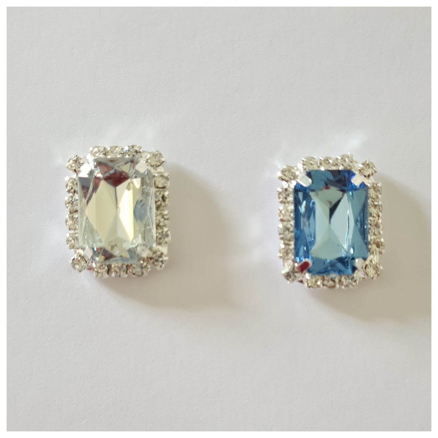 2 x Rectangular Rhinestone Flatback Embellishments
