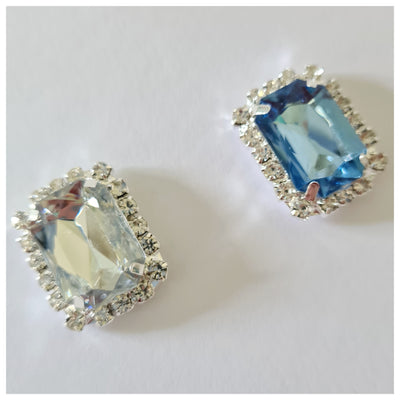2 x Rectangular Rhinestone Flatback Embellishments