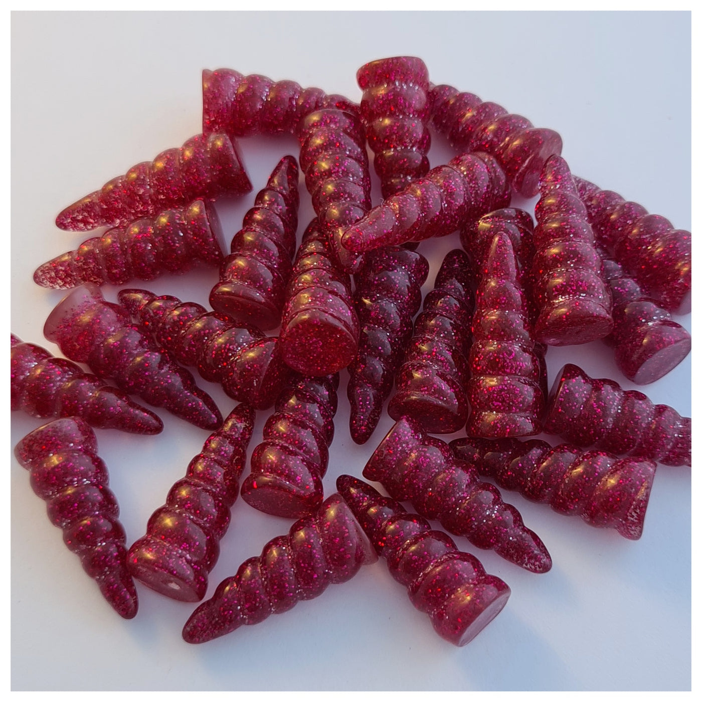 5 x Raspberry Unicorn Horn Embellishments