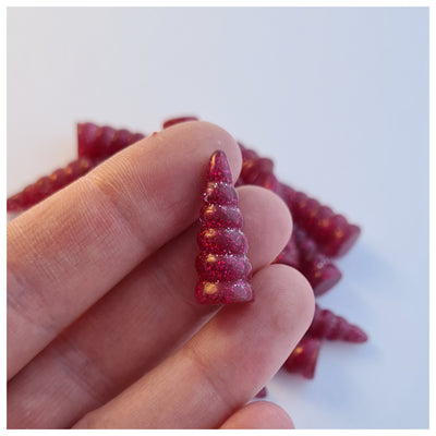 5 x Raspberry Unicorn Horn Embellishments