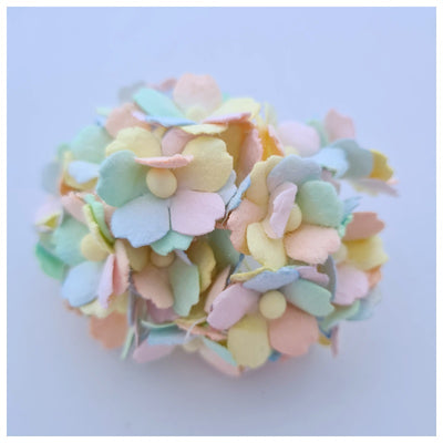 15mm Rainbow Mulberry Paper Sweetheart Blossoms (20 stems)