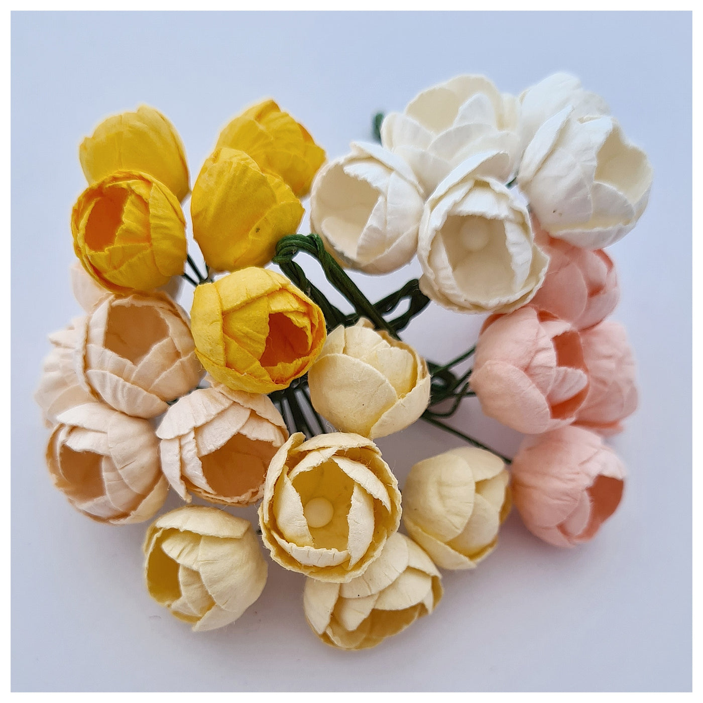 10-15mm Mulberry Paper Buttercups (Various colours. 5 stems)