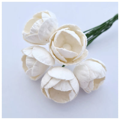 10-15mm Mulberry Paper Buttercups (Various colours. 5 stems)
