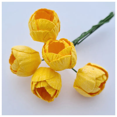 10-15mm Mulberry Paper Buttercups (Various colours. 5 stems)