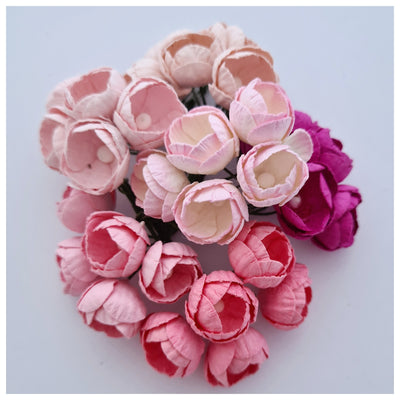 10-15mm Mulberry Paper Buttercups (Various colours. 5 stems)