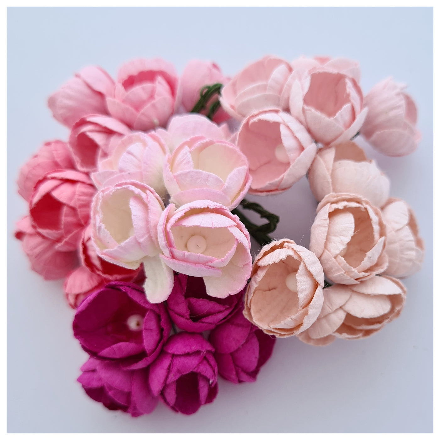 10-15mm Mulberry Paper Buttercups (Various colours. 5 stems)