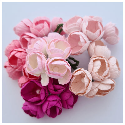 10-15mm Mulberry Paper Buttercups (Various colours. 5 stems)