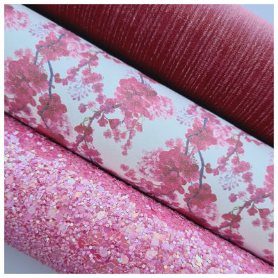 A4 Sheet of Cherry Blossom Shimmer Suede