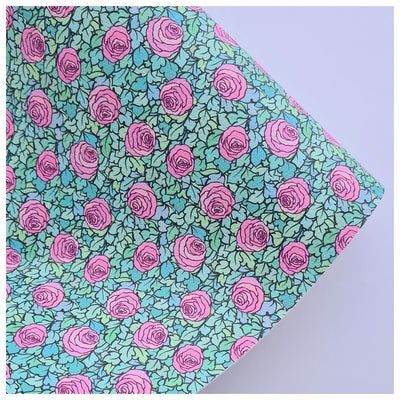 A4 Sheet of Mint-Leafed Roses Litchi Leather