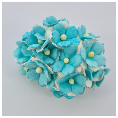 15mm TWO-TONE Mulberry Paper Sweetheart Blossoms (10 stems - various colour choices)