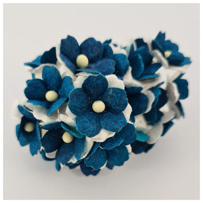 15mm TWO-TONE Mulberry Paper Sweetheart Blossoms (10 stems - various colour choices)