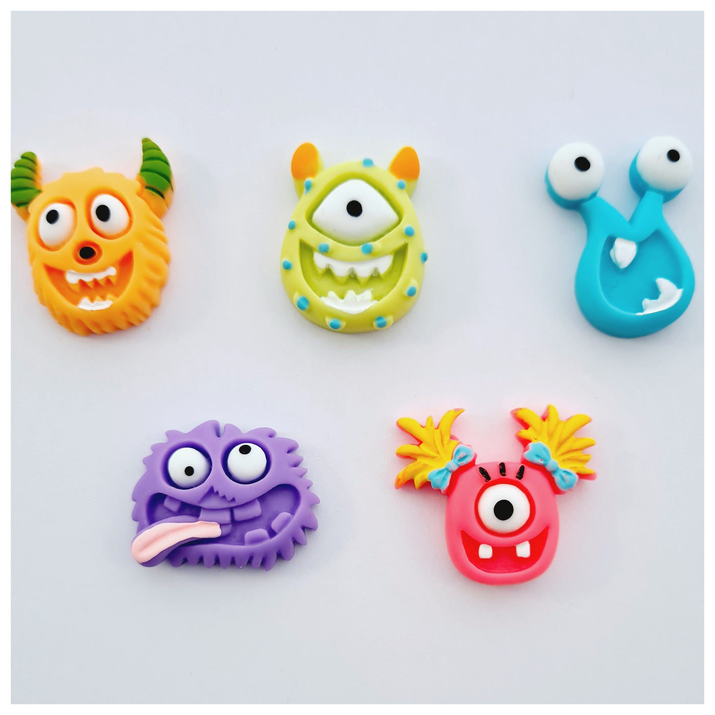 5 x Crazy Monster  Embellishments (5 colour options)