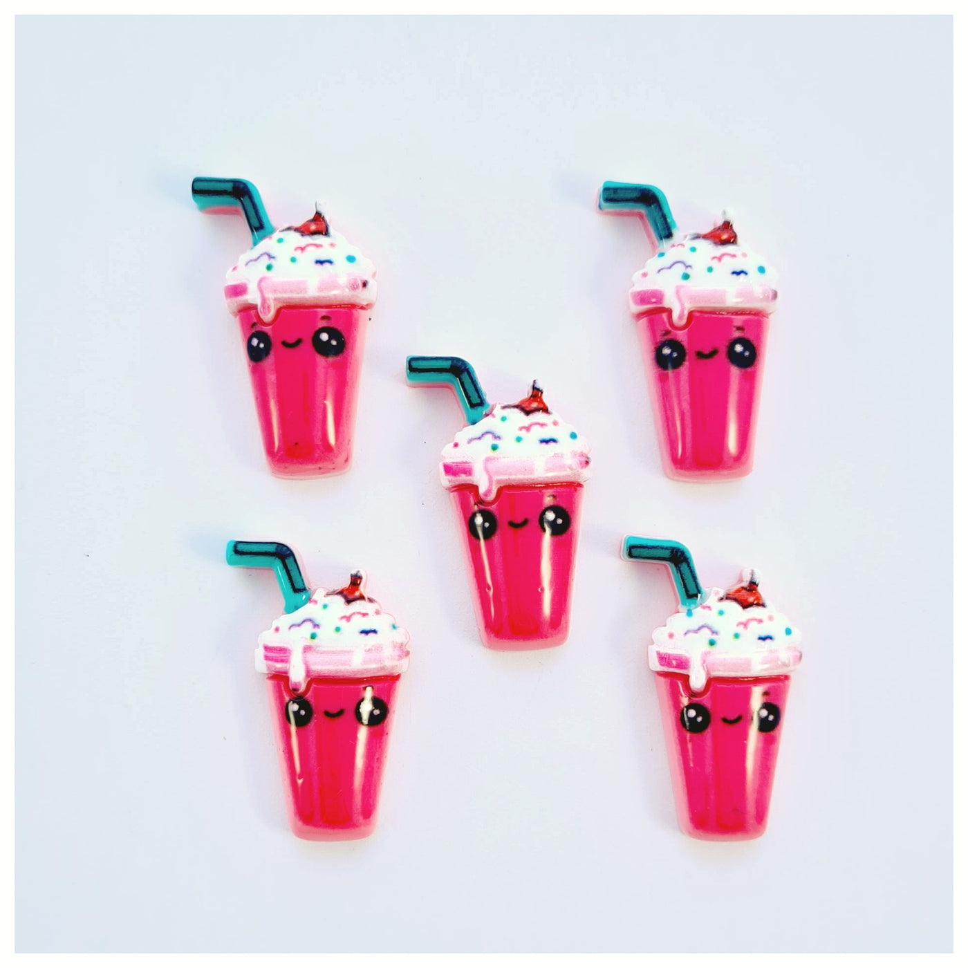 5 x Strawberry Milkshake Embellishments