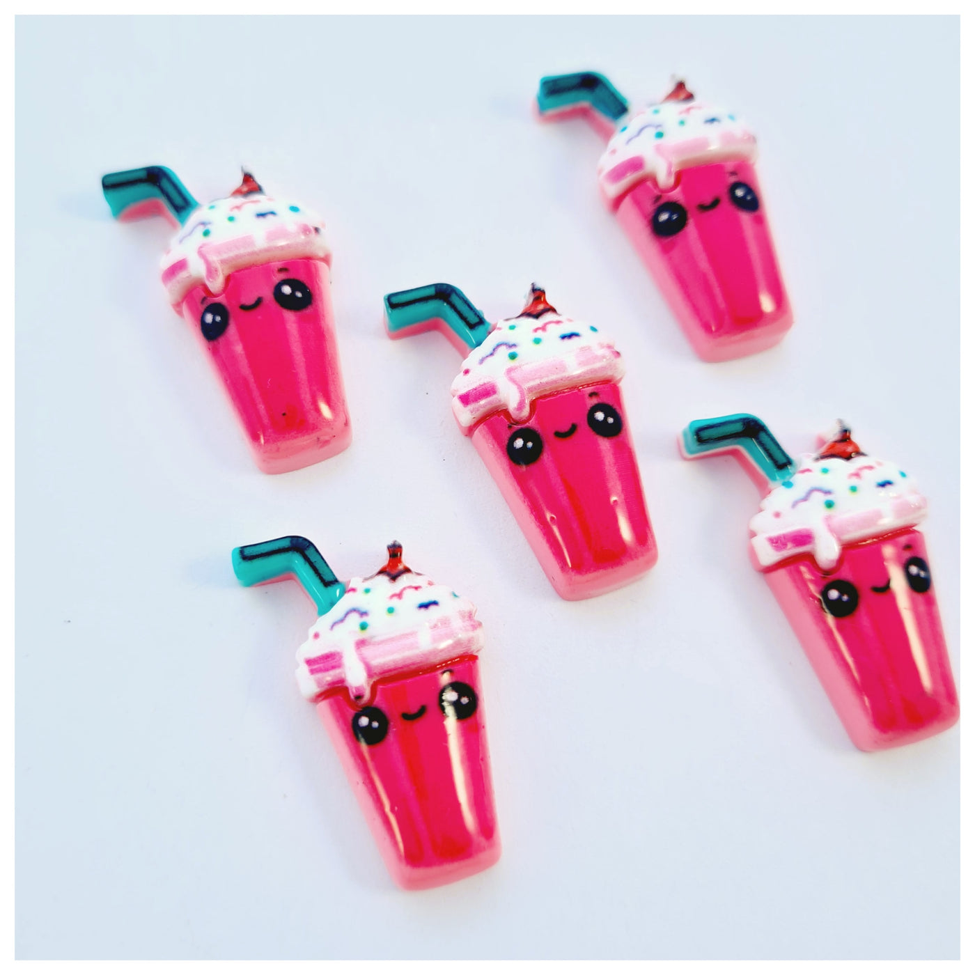 5 x Strawberry Milkshake Embellishments