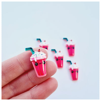 5 x Strawberry Milkshake Embellishments