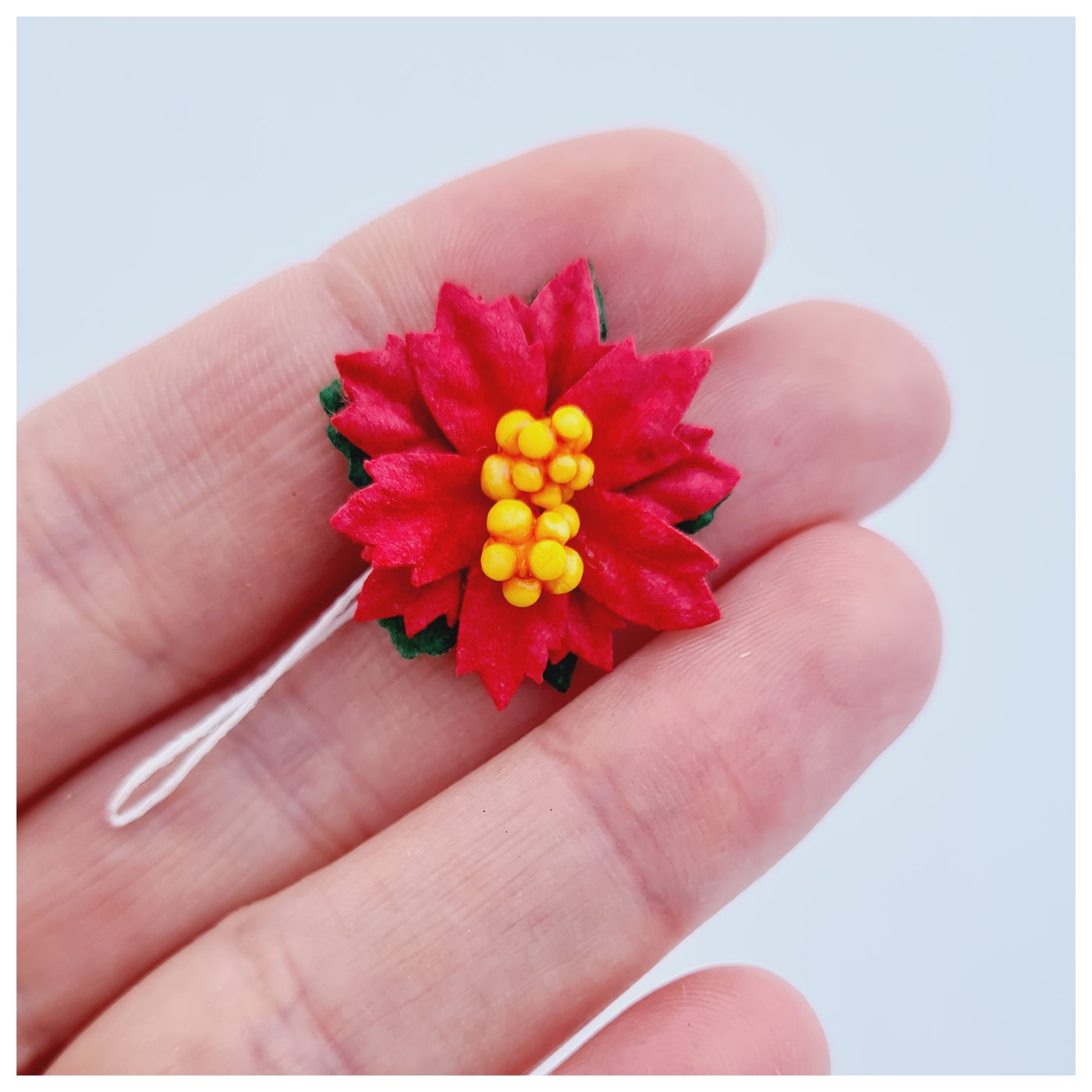 5 x 25mm Mulberry Paper RED Poinsettias (5 pieces)